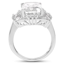 Load image into Gallery viewer, 9.77 Carat Genuine Crystal Quartz & White Topaz .925 Sterling Silver Ring