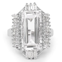 Load image into Gallery viewer, 9.77 Carat Genuine Crystal Quartz & White Topaz .925 Sterling Silver Ring