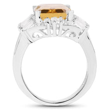 Load image into Gallery viewer, 9.13 Carat Genuine Citrine & White Topaz .925 Sterling Silver Ring