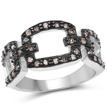 Load image into Gallery viewer, 0.32 Carat Genuine Champagne Diamond .925 Sterling Silver Ring