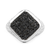Load image into Gallery viewer, 0.54 Carat Genuine Black Diamond .925 Sterling Silver Ring