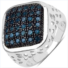 Load image into Gallery viewer, 0.54 Carat Genuine Blue Diamond .925 Sterling Silver Ring