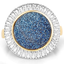 Load image into Gallery viewer, 4.90 Carat Genuine Cobalt Blue Drusy .925 Sterling Silver Ring