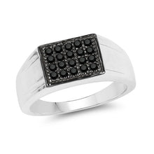 Load image into Gallery viewer, 0.30 Carat Genuine Black Diamond .925 Sterling Silver Ring