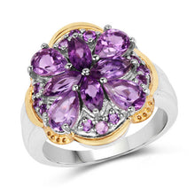 Load image into Gallery viewer, Two Tone Plated 2.66 Carat Genuine Amethyst .925 Sterling Silver Ring