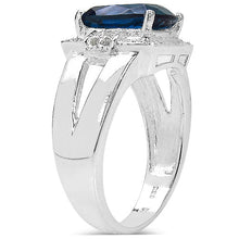Load image into Gallery viewer, 3.64 Carat Genuine London Blue Topaz and White Topaz .925 Sterling Silver Ring