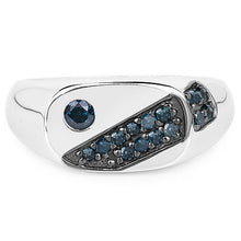 Load image into Gallery viewer, 0.31 Carat Genuine Blue Diamond .925 Sterling Silver Ring