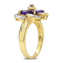 Load image into Gallery viewer, 1.40 Carat Genuine Amethyst and White Topaz .925 Sterling Silver Ring