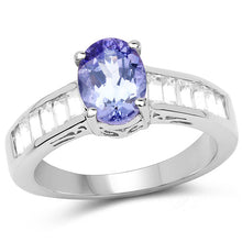 Load image into Gallery viewer, 2.13 Carat Genuine Tanzanite & White Topaz .925 Sterling Silver Ring