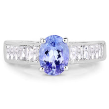 Load image into Gallery viewer, 2.13 Carat Genuine Tanzanite & White Topaz .925 Sterling Silver Ring