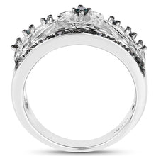Load image into Gallery viewer, 0.31 Carat Genuine Blue Diamond .925 Sterling Silver Ring