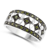 Load image into Gallery viewer, 0.32 Carat Genuine Green Diamond .925 Sterling Silver Ring