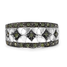 Load image into Gallery viewer, 0.32 Carat Genuine Green Diamond .925 Sterling Silver Ring