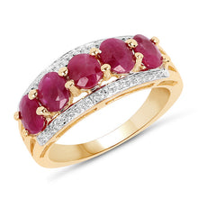 Load image into Gallery viewer, 14K Yellow Gold Plated 1.90 Carat Genuine Ruby .925 Sterling Silver Ring