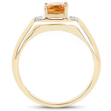 Load image into Gallery viewer, 14K Yellow Gold Plated 1.36 Carat Genuine Citrine & White Topaz .925 Sterling Silver Ring