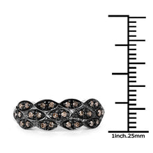 Load image into Gallery viewer, 0.31 Carat Genuine Champagne Diamond .925 Sterling Silver Ring