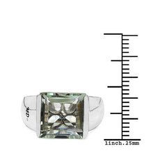 Load image into Gallery viewer, 5.71 Carat Genuine Green Amethyst & White Diamond .925 Sterling Silver Ring