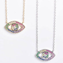 Load image into Gallery viewer, Rainbow CZ Eye Necklace