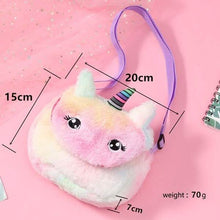 Load image into Gallery viewer, Rainbow Unicorn Plush Shoulder Bag
