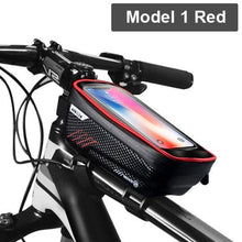 Load image into Gallery viewer, Rainproof Bicycle Bag Frame Front Top Tube Cycling Bag Reflective 6.5in Phone Case Touchscreen Bag Bike Accessories Bike Phone Bag Bicycle Bag Front Frame Pouch Top Tube Pouch Waterproof Bike Holder Accessories Bag Mount Handlebar Cell Phone