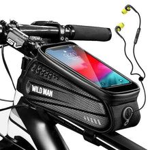 Load image into Gallery viewer, Rainproof Bicycle Bag Frame Front Top Tube Cycling Bag Reflective 6.5in Phone Case Touchscreen Bag Bike Accessories Bike Phone Bag Bicycle Bag Front Frame Pouch Top Tube Pouch Waterproof Bike Holder Accessories Bag Mount Handlebar Cell Phone