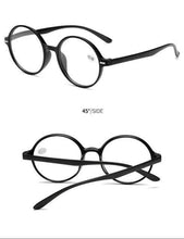 Load image into Gallery viewer, Read Eyeglass Men Women Round Vintage Reading Glasses Blue Light Blocking Glasses Men Women Retro Thick Round Rim Frame Eyeglasses Light Weight With Spring Hinge Easy To Carry +1 +1.5 +2 +2.5 +3 +3.5