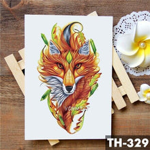 Load image into Gallery viewer, Realistic 3D Wolf Moon Temporary Tattoo Sticker Waterproof Stylish Body New Luxury Animal Tattoo For Men Women