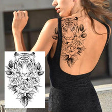 Load image into Gallery viewer, Realistic Big Flower Temporary Waterproof Sticker Tattoos For Body Painting Arm Legs Fake Black Rose Tattoos For Womens