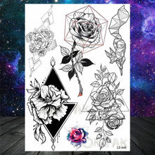 Load image into Gallery viewer, Realistic Black Temporary Small Big Tattoos Space Planets Animals Tatoos Waterproof Face Hands Tattoos For Girls Mens