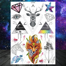 Load image into Gallery viewer, Realistic Black Temporary Small Big Tattoos Space Planets Animals Tatoos Waterproof Face Hands Tattoos For Girls Mens