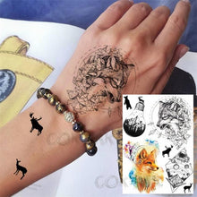 Load image into Gallery viewer, Realistic Black Temporary Small Big Tattoos Space Planets Animals Tatoos Waterproof Face Hands Tattoos For Girls Mens