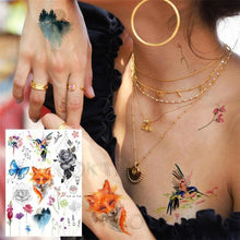Load image into Gallery viewer, Realistic Black Temporary Small Big Tattoos Space Planets Animals Tatoos Waterproof Face Hands Tattoos For Girls Mens