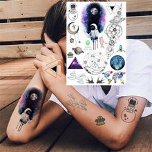 Load image into Gallery viewer, Realistic Black Temporary Small Big Tattoos Space Planets Animals Tatoos Waterproof Face Hands Tattoos For Girls Mens