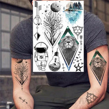 Load image into Gallery viewer, Realistic Black Temporary Small Big Tattoos Space Planets Animals Tatoos Waterproof Face Hands Tattoos For Girls Mens