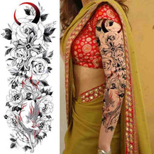 Load image into Gallery viewer, Realistic Full Arm Temporary Tattoos Sleeve Fake Tatoos Warrior Lion Tiger Flower Waterproof Tattoo Stickers For Womens Mens