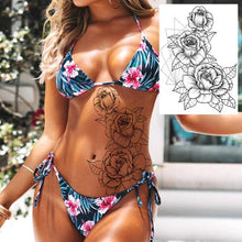 Load image into Gallery viewer, Realistic Tattoos Temporary Womens Flower Sticker Tattoos Waterproof Women Body Art Fake Legs Tattoo Stickers