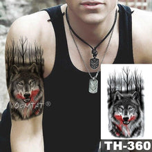 Load image into Gallery viewer, Realistic Temporary Lion Wolf Sticker Tattoo Waterproof Elegant Body Arm Warrior Tattoo For Mens