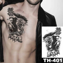 Load image into Gallery viewer, Realistic Temporary Lion Wolf Sticker Tattoo Waterproof Elegant Body Arm Warrior Tattoo For Mens