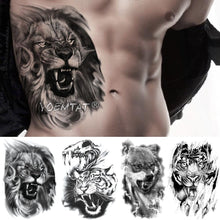 Load image into Gallery viewer, Realistic Temporary Lion Wolf Sticker Tattoo Waterproof Elegant Body Arm Warrior Tattoo For Mens