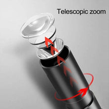 Load image into Gallery viewer, Rechargable Mini Portable Waterproof USB LED Pocket LED Flashlight Hight Super Bright Flashlight Telescopic Zoom Water Resistant Torch Great For Indoor/Outdoor Activities Night Camping Hiking