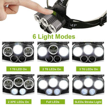 Load image into Gallery viewer, Rechargeable 6 Modes Headlamp 20000 Lumen
