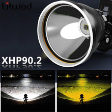 Load image into Gallery viewer, Rechargeable Adjustable Headlamp, Zoom/Waterproof LED White Yellow Color High Lumen Headlamp Flashlight Torch Power Bank For Adult Outdoor Camping Fishing Adventures