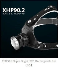 Load image into Gallery viewer, Rechargeable Adjustable Headlamp, Zoom/Waterproof LED White Yellow Color High Lumen Headlamp Flashlight Torch Power Bank For Adult Outdoor Camping Fishing Adventures