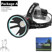 Load image into Gallery viewer, Rechargeable Adjustable Headlamp, Zoom/Waterproof LED White Yellow Color High Lumen Headlamp Flashlight Torch Power Bank For Adult Outdoor Camping Fishing Adventures