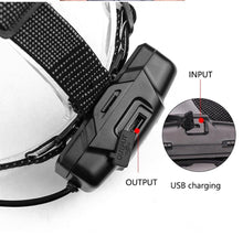 Load image into Gallery viewer, Rechargeable Adjustable Headlamp, Zoom/Waterproof LED White Yellow Color High Lumen Headlamp Flashlight Torch Power Bank For Adult Outdoor Camping Fishing Adventures