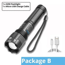 Load image into Gallery viewer, Rechargeable Adjustable Led Flashlights With High Lumen With Battery Display Super Bright Waterproof Flashlight 5 Lighting Modes For Adventure Hiking Camping Hunting New Design
