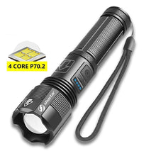 Load image into Gallery viewer, Rechargeable Adjustable Led Flashlights With High Lumen With Battery Display Super Bright Waterproof Flashlight 5 Lighting Modes For Adventure Hiking Camping Hunting New Design