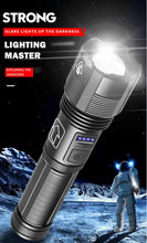 Load image into Gallery viewer, Rechargeable Adjustable Led Flashlights With High Lumen With Battery Display Super Bright Waterproof Flashlight 5 Lighting Modes For Adventure Hiking Camping Hunting New Design