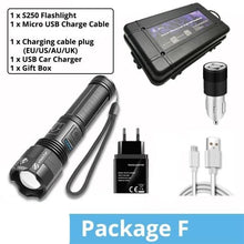 Load image into Gallery viewer, Rechargeable Adjustable Led Flashlights With High Lumen With Battery Display Super Bright Waterproof Flashlight 5 Lighting Modes For Adventure Hiking Camping Hunting New Design