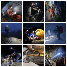 Load image into Gallery viewer, Rechargeable Adjustable LED USB Headlamp 10000Lm Powerfull Adjustable Waterproof Headlight Body Motion Sensor Head Flashlight For Outdoor Hiking Camping Torch Light Lamp